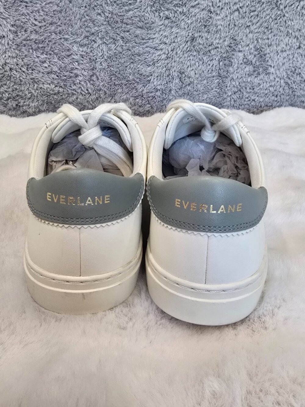 Everlane Day Sneaker White Leather Grey Shadow Women's Sizes NEW  Tennis Prep - Picture 9 of 15